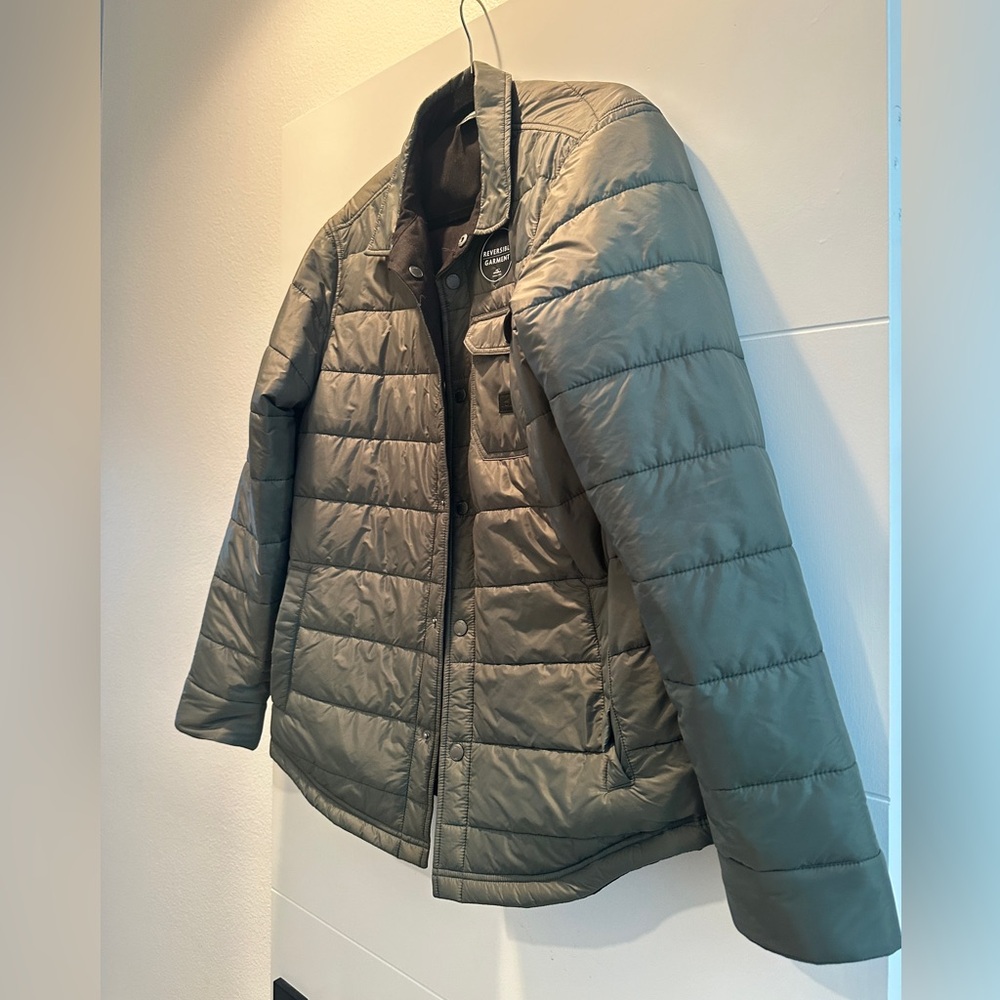 O’Neill Zepher Reversible Quilted Jacket Green Black Men’s | NWOT Size M - Picture 8 of 12
